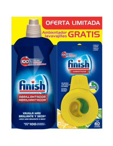 FINISH Abrillantador 500ML. + Ambientador Limon