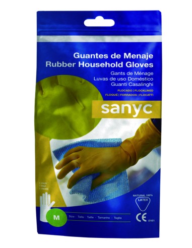 SANYC Guantes Flocado Amarillo Talla Mediana