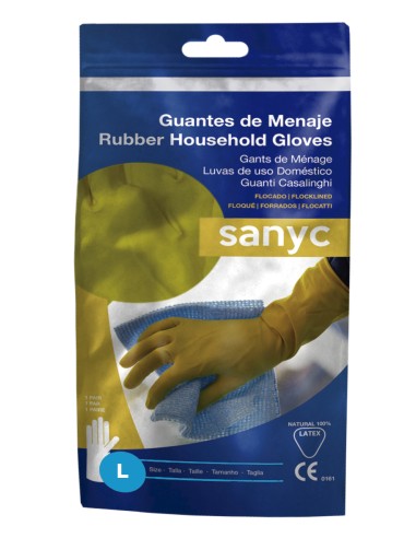 SANYC Guantes Flocado Amarillo Talla Extra Grande