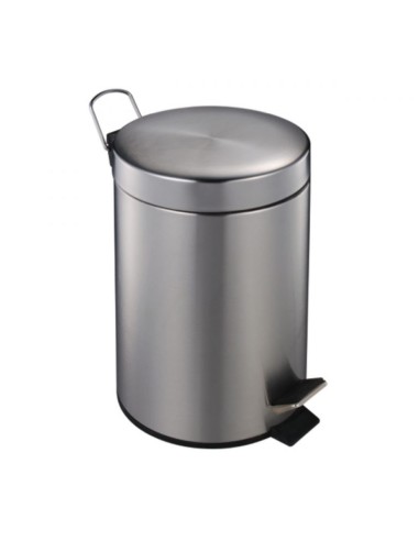 PAPELERA INOX SATINADA TAPA Y PEDAL...
