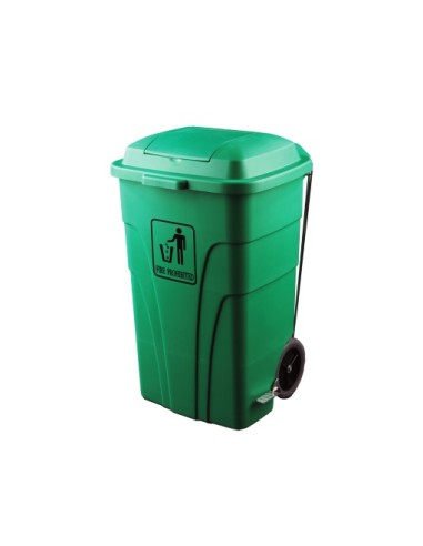 CONTENEDOR VERDE 120L. C/RUEDAS Y TAPA